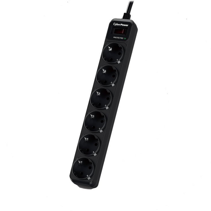 CyberPower B0620SC0-DE Regleta con interruptor, 6 tomas, cable 1.8m, negra CyberPower B0620SC0-DE Regleta con interruptor, 6 tomas, cable 1.8m, negra